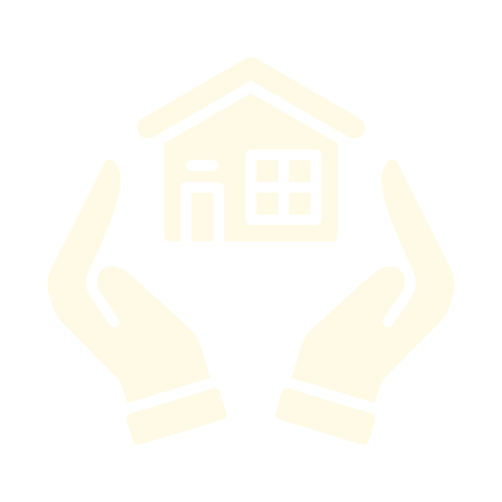 icona con due mani che sorreggono una casa